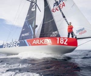 Yoann Richomme en tête de la Route du Rhum pour Paprec Arkea